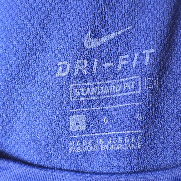 Nike Men's Dri-FIT Pullover Shirt Size L Blue Short Sleeve Polyester - Picture 3 of 13
